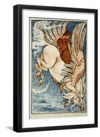 Bellerophon on Pegasus-Walter Crane-Framed Giclee Print