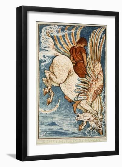 Bellerophon on Pegasus-Walter Crane-Framed Giclee Print