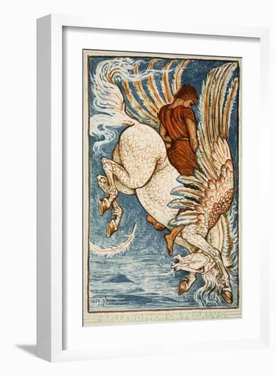 Bellerophon on Pegasus-Walter Crane-Framed Giclee Print