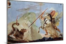 Bellerophon, Riding Pegasus, Slaying the Chimaera (Detail)-Giovanni Battista Tiepolo-Mounted Giclee Print