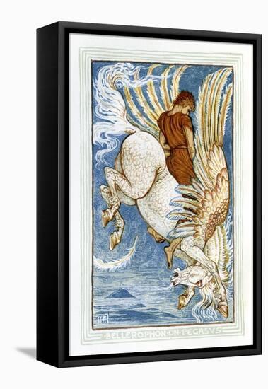 Bellerophon riding Pegasus-Walter Crane-Framed Stretched Canvas
