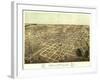 Belleville, Illinois - Panoramic Map-Lantern Press-Framed Art Print