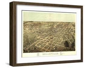 Belleville, Illinois - Panoramic Map-Lantern Press-Framed Art Print