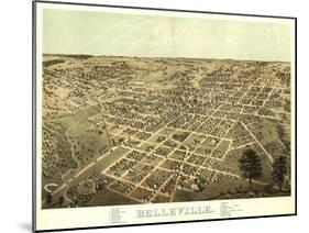 Belleville, Illinois - Panoramic Map-Lantern Press-Mounted Art Print