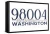 Bellevue, Washington - 98004 Zip Code (Blue)-Lantern Press-Framed Stretched Canvas