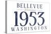 Bellevue, Washington - Established Date (Blue)-Lantern Press-Stretched Canvas