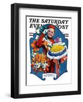 "Bellhop and Bouquets," Saturday Evening Post Cover, March 29, 1930-Elbert Mcgran Jackson-Framed Giclee Print