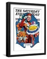 "Bellhop and Bouquets," Saturday Evening Post Cover, March 29, 1930-Elbert Mcgran Jackson-Framed Giclee Print