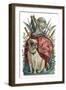 Belligerent Bulldog with an Array of Assorted Weaponry-null-Framed Art Print