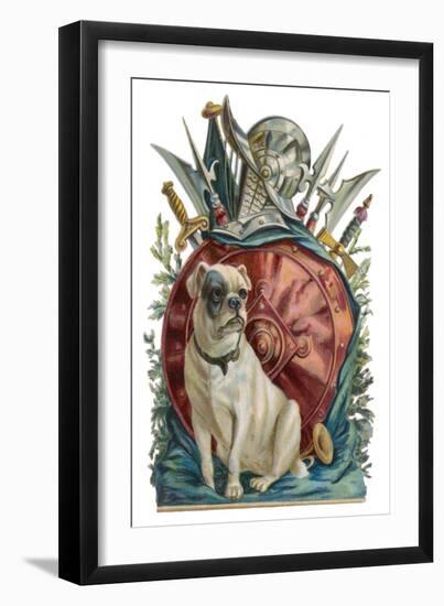 Belligerent Bulldog with an Array of Assorted Weaponry-null-Framed Art Print