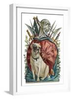 Belligerent Bulldog with an Array of Assorted Weaponry-null-Framed Art Print