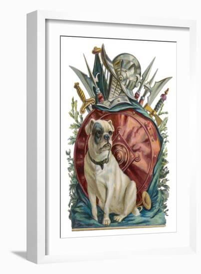 Belligerent Bulldog with an Array of Assorted Weaponry-null-Framed Art Print