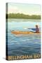 Bellingham Bay, Washington - Kayak Scene-Lantern Press-Stretched Canvas
