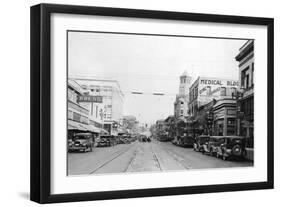 Bellingham, WA Main Street Scene Downtown Photograph - Bellingham, WA-Lantern Press-Framed Art Print