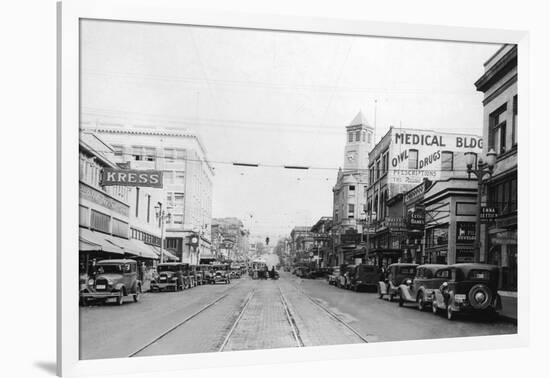 Bellingham, WA Main Street Scene Downtown Photograph - Bellingham, WA-Lantern Press-Framed Art Print