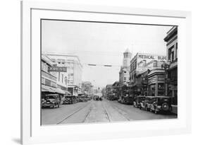 Bellingham, WA Main Street Scene Downtown Photograph - Bellingham, WA-Lantern Press-Framed Art Print