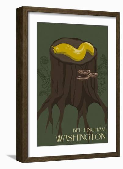 Bellingham, Washington - Banana Slug-Lantern Press-Framed Art Print
