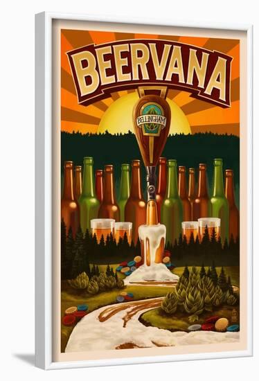 Bellingham, Washington - Beervana-Lantern Press-Framed Art Print