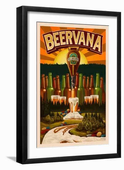 Bellingham, Washington - Beervana-Lantern Press-Framed Art Print