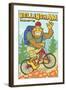 Bellingham, Washington - Bigfoot Bicyle-Lantern Press-Framed Art Print