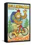 Bellingham, Washington - Bigfoot Bicyle-Lantern Press-Framed Stretched Canvas