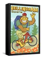 Bellingham, Washington - Bigfoot Bicyle-Lantern Press-Framed Stretched Canvas
