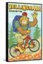 Bellingham, Washington - Bigfoot Bicyle-Lantern Press-Framed Stretched Canvas