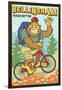 Bellingham, Washington - Bigfoot Bicyle-Lantern Press-Framed Art Print