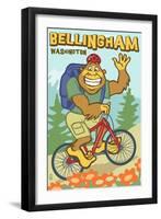 Bellingham, Washington - Bigfoot Bicyle-Lantern Press-Framed Art Print