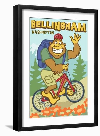 Bellingham, Washington - Bigfoot Bicyle-Lantern Press-Framed Art Print