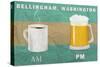 Bellingham, Washington - Coffee in the AM, Beer in the PM-Lantern Press-Stretched Canvas