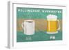 Bellingham, Washington - Coffee in the AM, Beer in the PM-Lantern Press-Framed Art Print