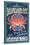 Bellingham, Washington - Dungeness Crab-Lantern Press-Stretched Canvas