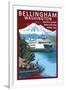 Bellingham, Washington - Ferry Scene-Lantern Press-Framed Art Print