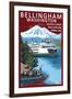 Bellingham, Washington - Ferry Scene-Lantern Press-Framed Art Print