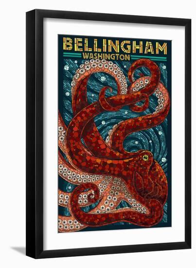 Bellingham, Washington - Octopus Mosaic-Lantern Press-Framed Art Print