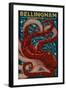 Bellingham, Washington - Octopus Mosaic-Lantern Press-Framed Art Print