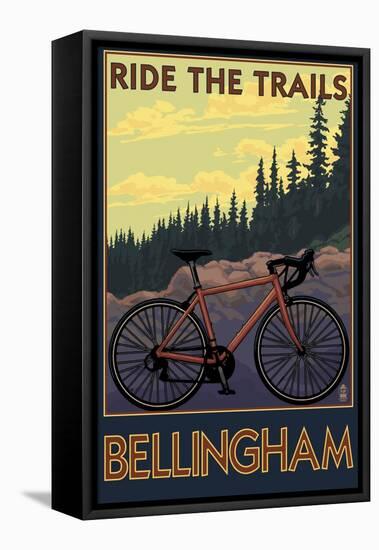 Bellingham, Washington - Ride the Trails-Lantern Press-Framed Stretched Canvas