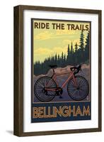 Bellingham, Washington - Ride the Trails-Lantern Press-Framed Art Print