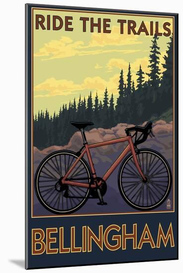 Bellingham, Washington - Ride the Trails-Lantern Press-Mounted Art Print