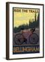 Bellingham, Washington - Ride the Trails-Lantern Press-Framed Art Print