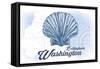 Bellingham, Washington - Scallop Shell - Blue - Coastal Icon-Lantern Press-Framed Stretched Canvas