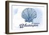 Bellingham, Washington - Scallop Shell - Blue - Coastal Icon-Lantern Press-Framed Art Print
