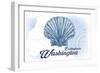 Bellingham, Washington - Scallop Shell - Blue - Coastal Icon-Lantern Press-Framed Art Print