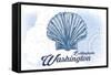 Bellingham, Washington - Scallop Shell - Blue - Coastal Icon-Lantern Press-Framed Stretched Canvas