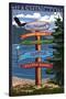 Bellingham, Washington - Signpost Destinations-Lantern Press-Stretched Canvas