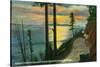 Bellingham, Washington, Sunset View from Chuckanut Drive, near Bellingham-Lantern Press-Stretched Canvas