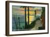 Bellingham, Washington, Sunset View from Chuckanut Drive, near Bellingham-Lantern Press-Framed Art Print