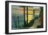 Bellingham, Washington, Sunset View from Chuckanut Drive, near Bellingham-Lantern Press-Framed Art Print