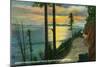 Bellingham, Washington, Sunset View from Chuckanut Drive, near Bellingham-Lantern Press-Mounted Art Print